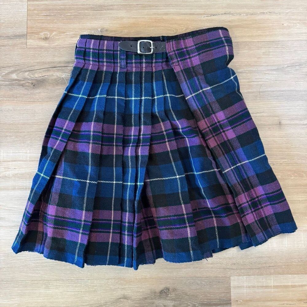 Traditional Scottish Pride Of Scotland Tartan Purple And Blue Mens Kilt Pleated